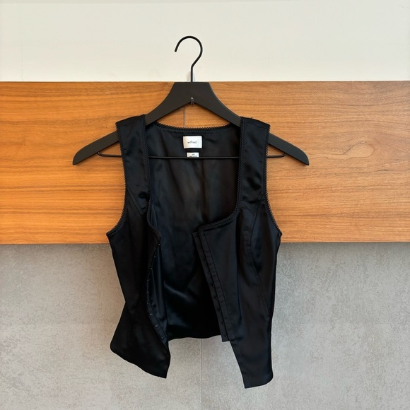Wilfred Roseland Satin Bustier In Black, Size 2XS - Picture 6 of 12